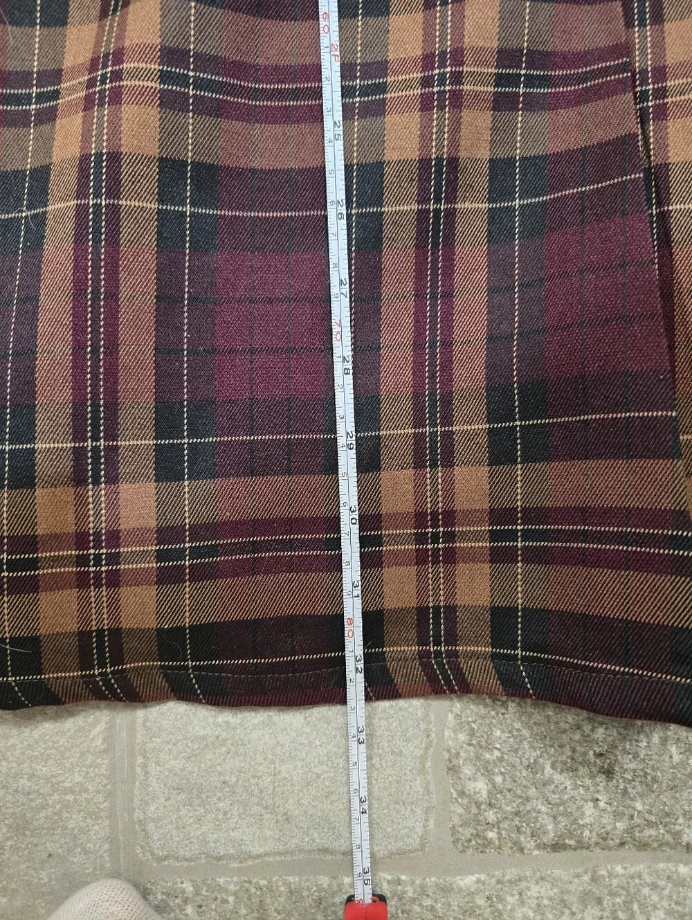 NWT Commense Checkered Pleated Tank Dress Without Belt Small Plaid Mini Red Tan - Picture 10 of 11